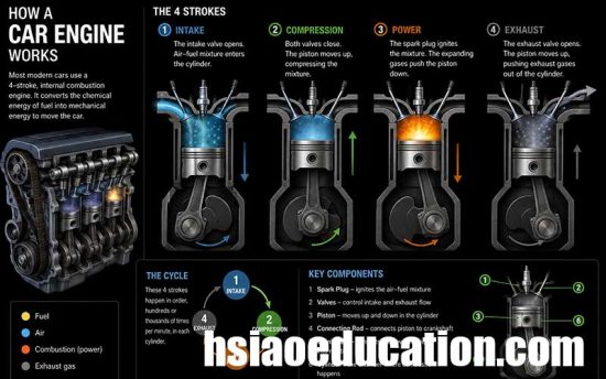 How a Car Engine Works - a Complete Guide From Start to End
